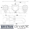 Bristan Glorious Wall Mounted Bath Filler Dimensions